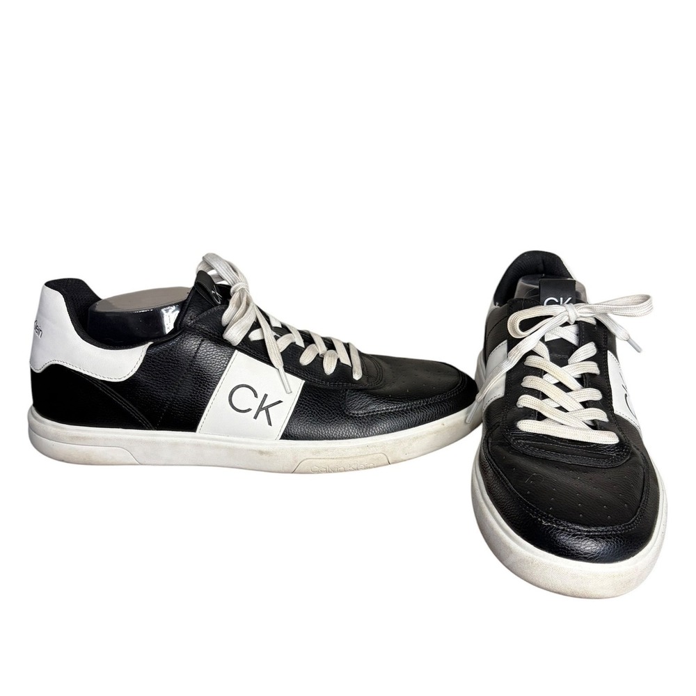 Calvin Klein Black White Giano Sneakers Logo Fashion Men's Size 13